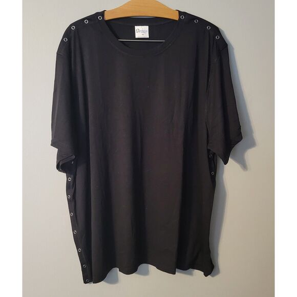 Renova Womens Medical Surgical Recovery Short Sleeve Top Shoulder Side Snaps 3XL - Picture 2 of 6